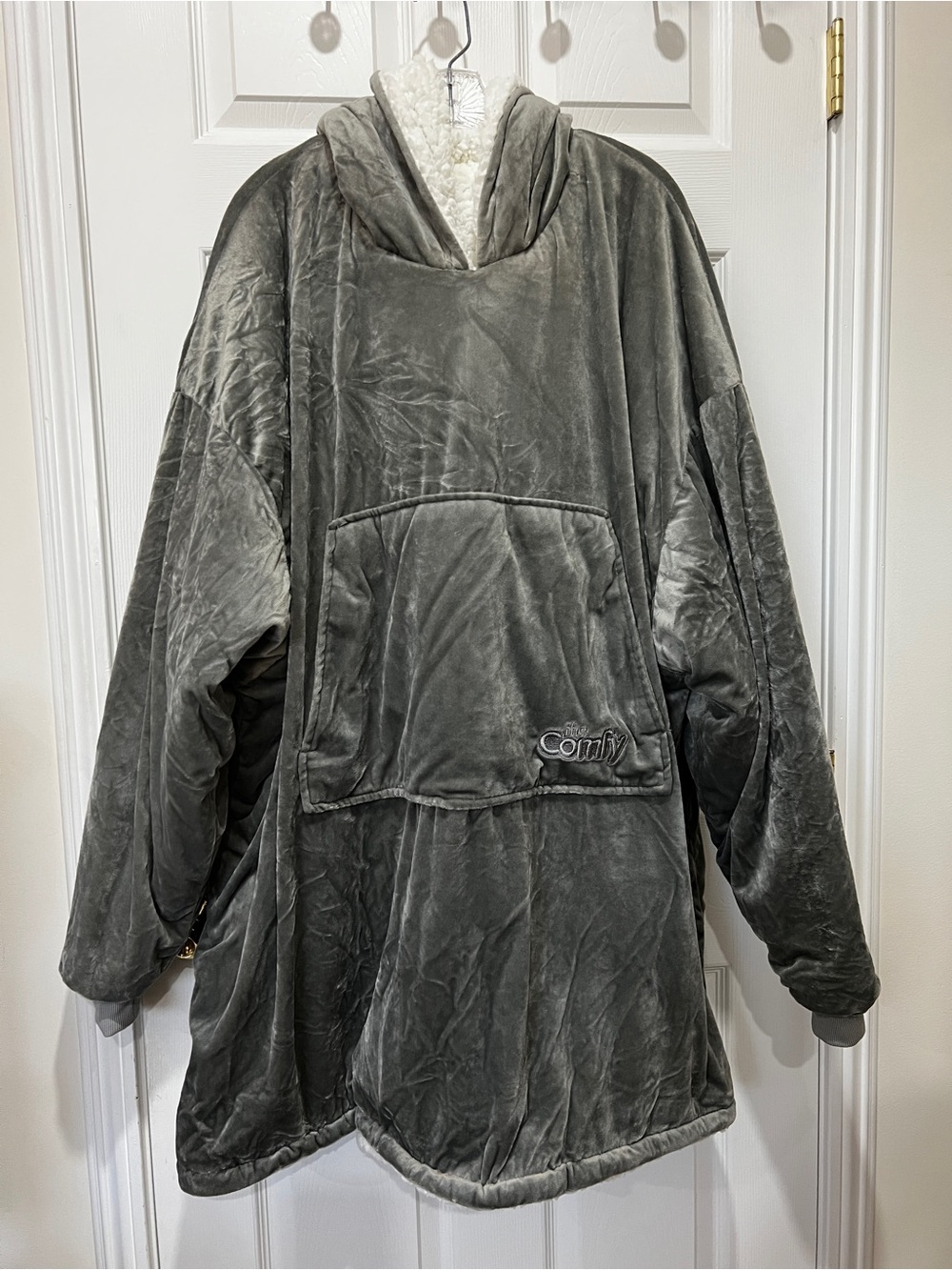 The Comfy Original Oversized Microfiber & Sherpa Wearable Blanket Gray One Size